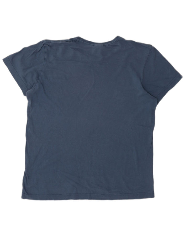 Ανδρικό γραφικό T-Shirt Adidas Top από μεσαίο μπλε βαμβακερό