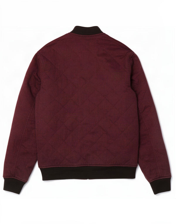 Zara Ανδρικό Bomber Jacket UK 36 Small Burgundy Colorblock Polyester