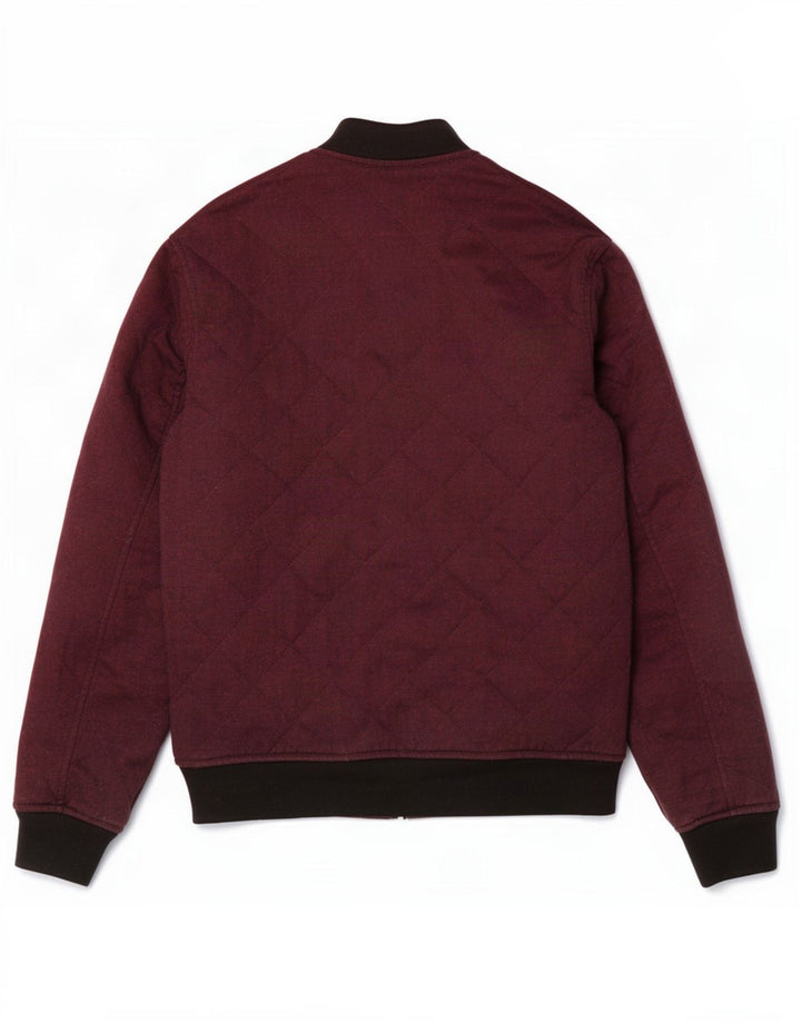Zara Ανδρικό Bomber Jacket UK 36 Small Burgundy Colorblock Polyester