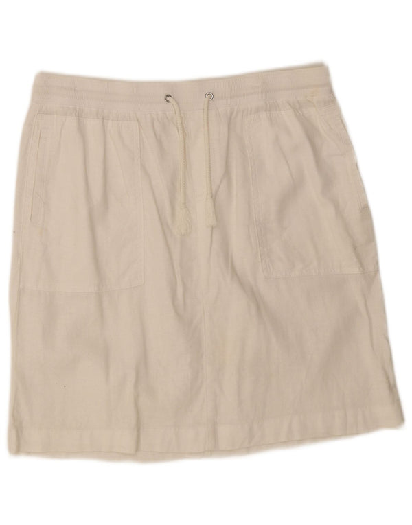 Marks & Spencer Γυναικεία ίσια φούστα UK 14 Large W32 White Flax