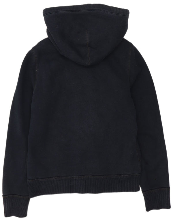 Abercrombie & Fitch Ανδρικό πουλόβερ με κουκούλα με φερμουάρ Sherpa Graphic Small Navy Blue