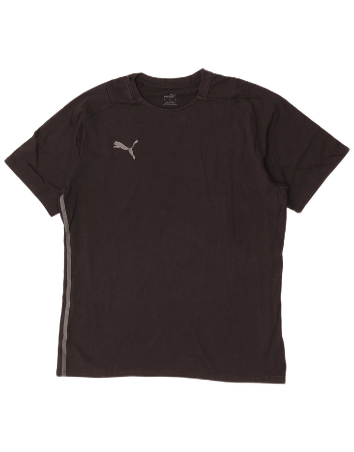 Ανδρικό κοντομάνικο μπλουζάκι Puma, κανονικό, μεγάλο μαύρο βαμβακερό