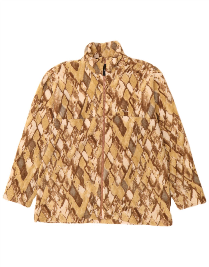 CONTE OF FLORENCE Γυναικείο Fleece Jacket UK 16 Large Beige Argyle/Diamond
