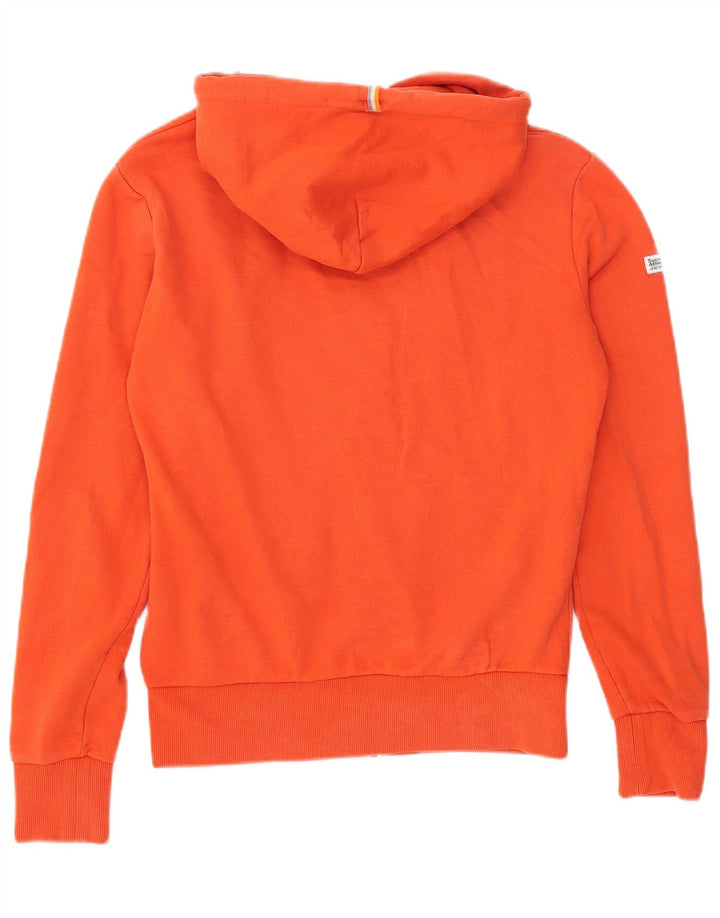 Ανδρικό πουλόβερ με κουκούλα με φερμουάρ Superdry, μικρό πορτοκαλί βαμβακερό