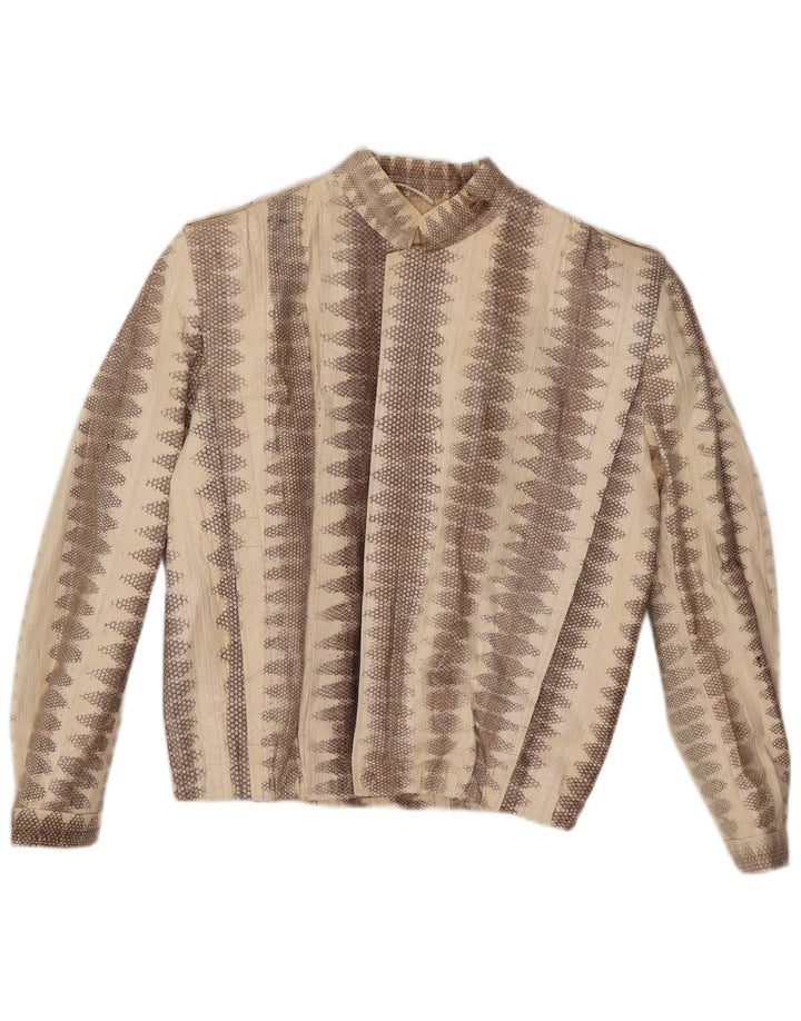 Lee Sands Ανδρικό Δερμάτινο Μπουφάν UK 40 Large Beige Animal Print