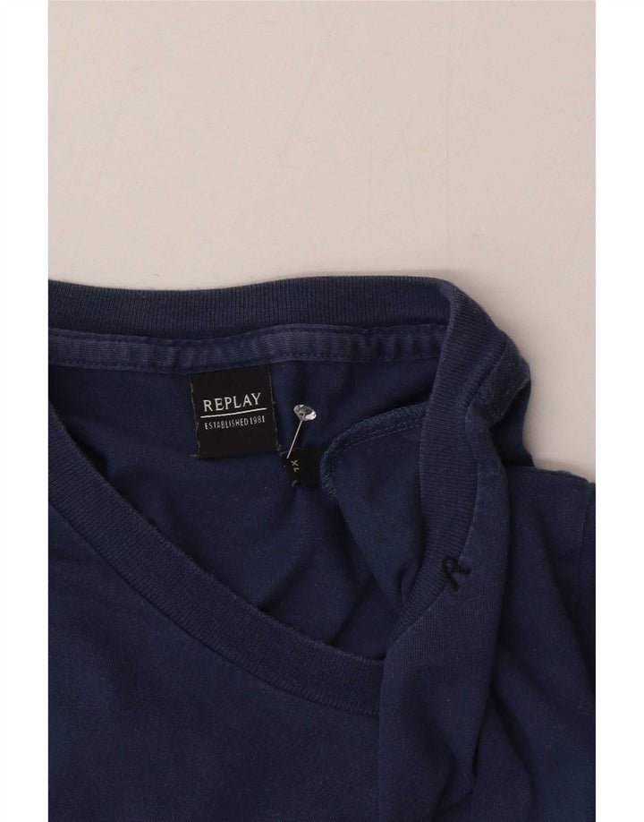 Ανδρικό T-Shirt Replay Top XL Navy Blue