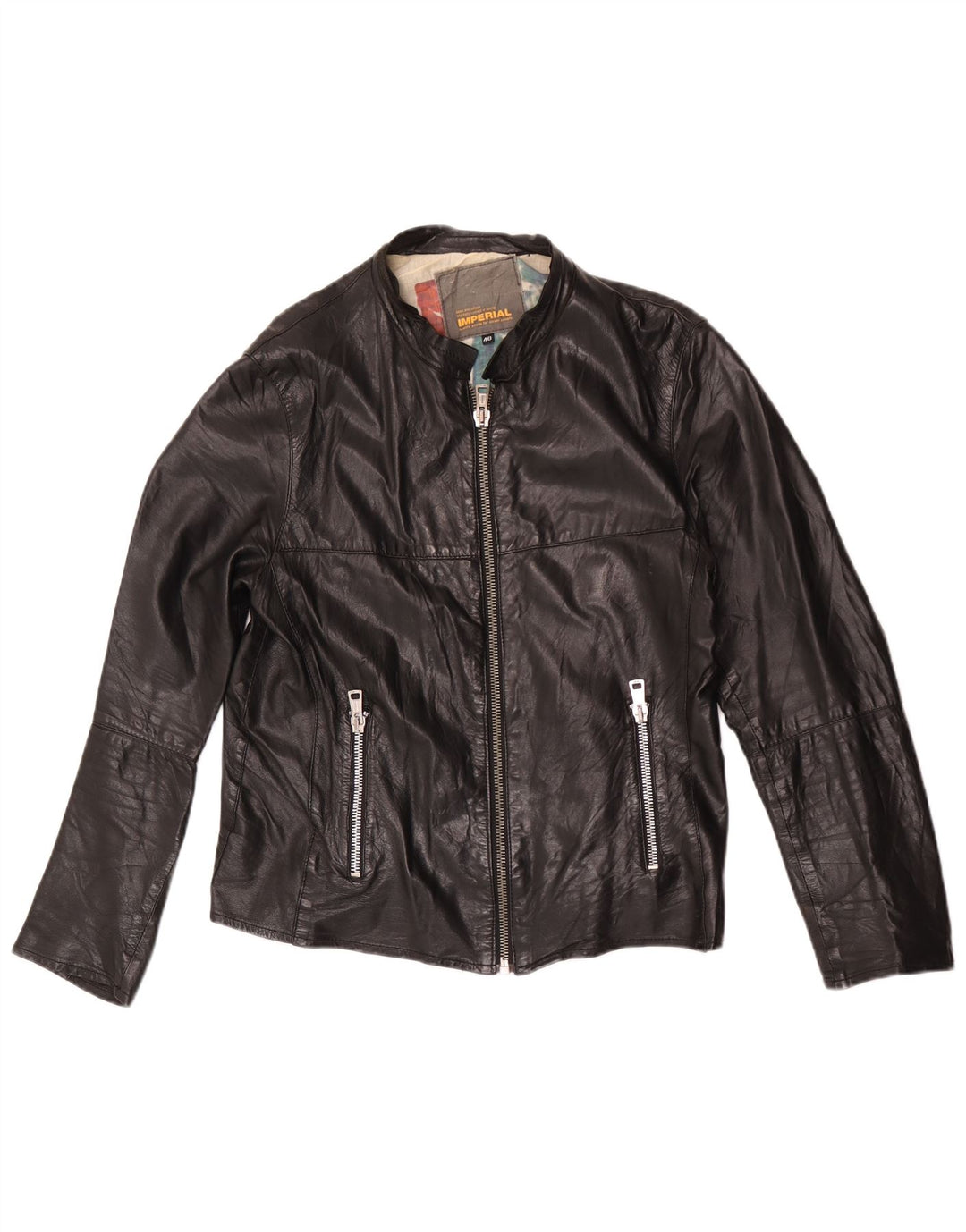 Imperial Γυναικείο Biker Δερμάτινο Μπουφάν IT 48 XL Μαύρο