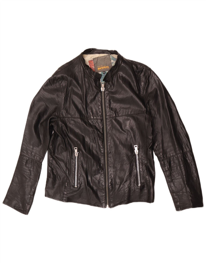 Imperial Γυναικείο Biker Δερμάτινο Μπουφάν IT 48 XL Μαύρο