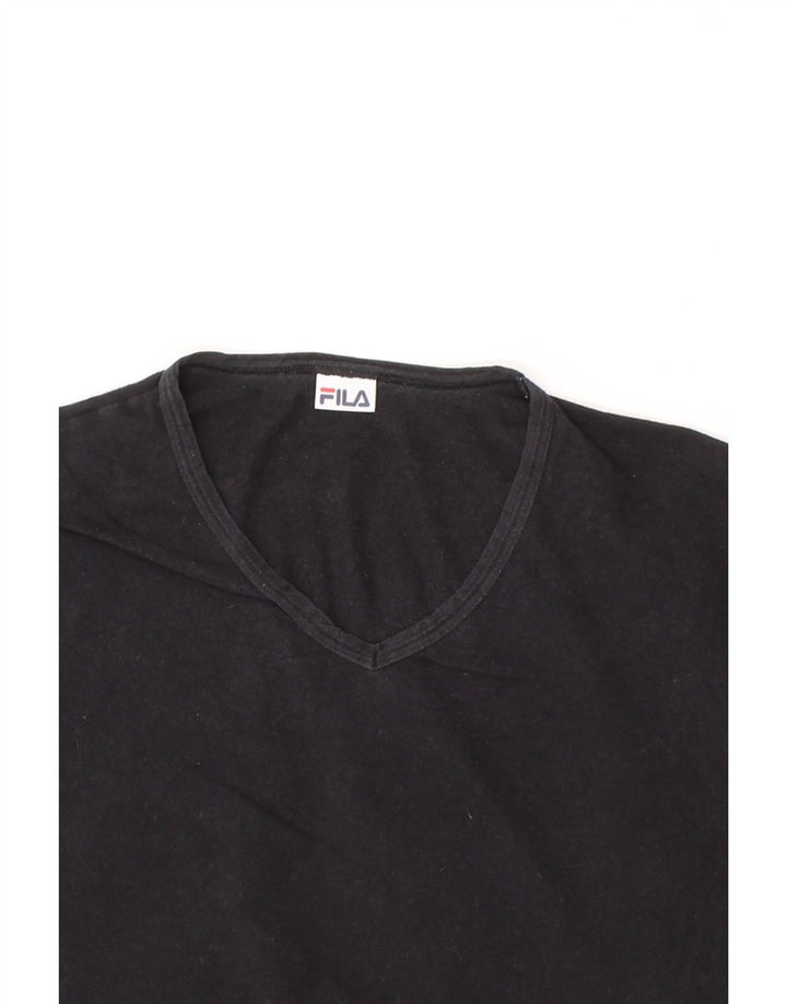 FILA Mens T-Shirt Top Medium Black Vintage Fila and Second-Hand Fila from Messina Hembry 