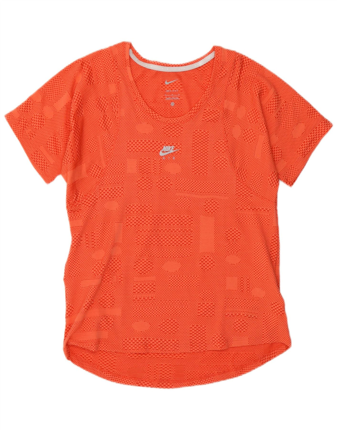Γυναικείο T-shirt Nike Dri Fit Top 12 μεσαίου πορτοκαλί γεωμετρικού πολυεστέρα