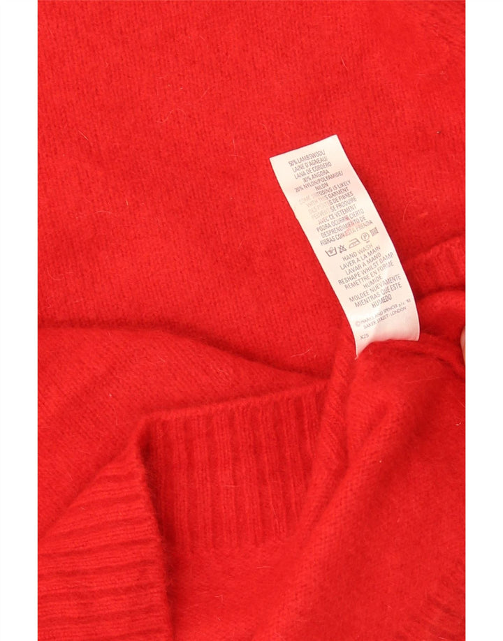 Marks & Spencer Γυναικείο πουλόβερ Crop Crew Neck Jumper UK 8 Small Red