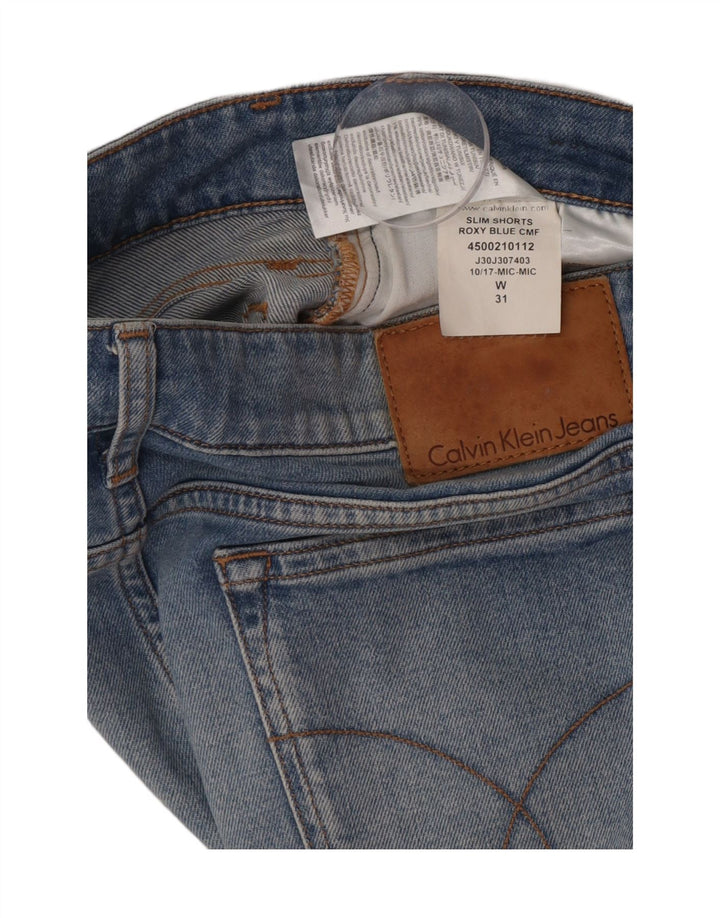 Γυναικείο λεπτό τζιν σορτς Calvin Klein W31 μεσαίο μπλε βαμβακερό