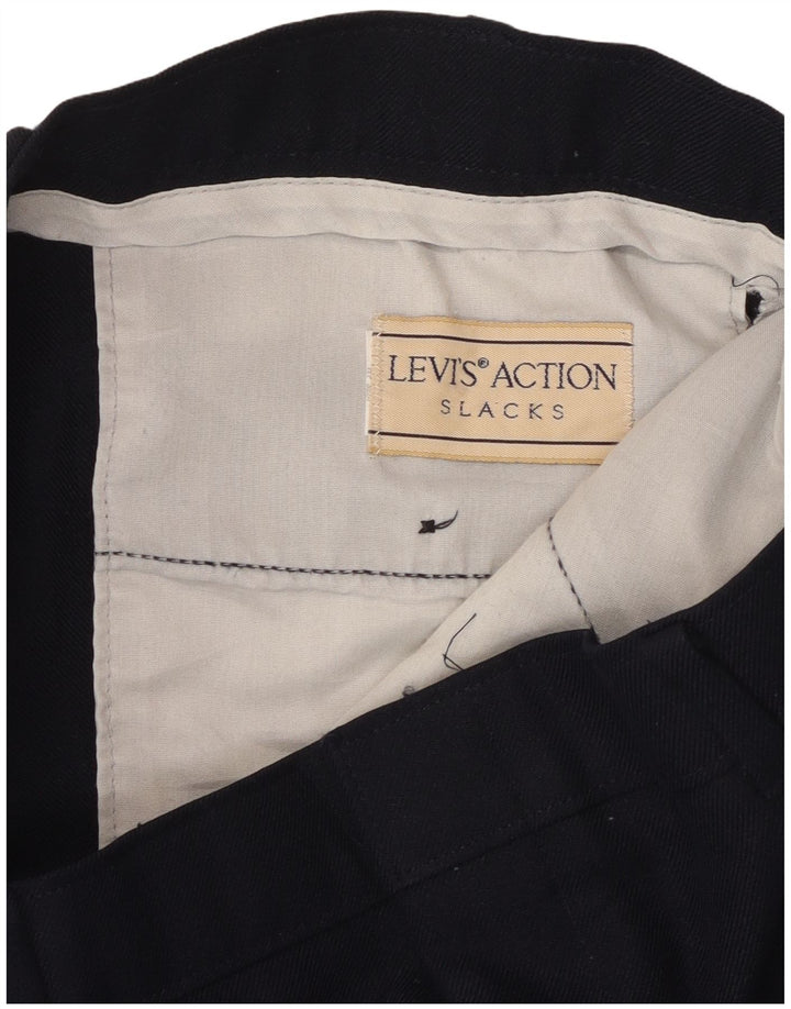 LEVI'S Ανδρικές Action Slacks ίσιο καθημερινό παντελόνι W38 L30 Navy Blue