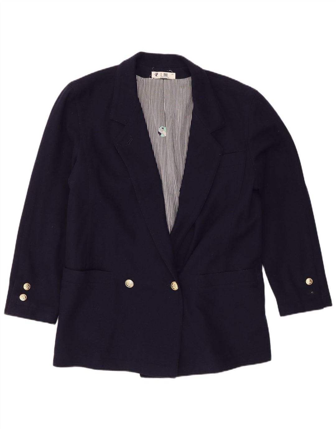 Vintage Γυναικείο Διπλό Μπουφάν Blazer IT 46 Large Navy Blue