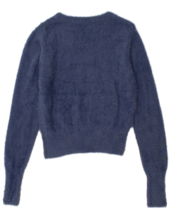 Γυναικείο πουλόβερ ZARA Crop Boat Neck Jumper UK 12 Medium Navy Blue