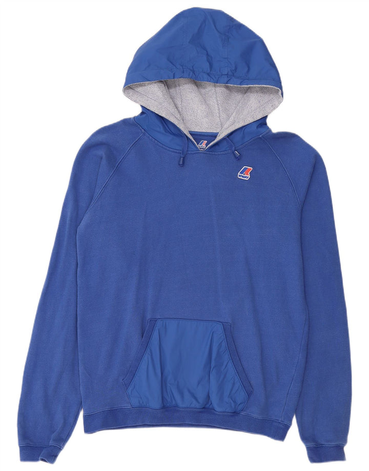 K-Way Γυναικείο Hoodie Jumper UK 14 Medium Blue βαμβακερό