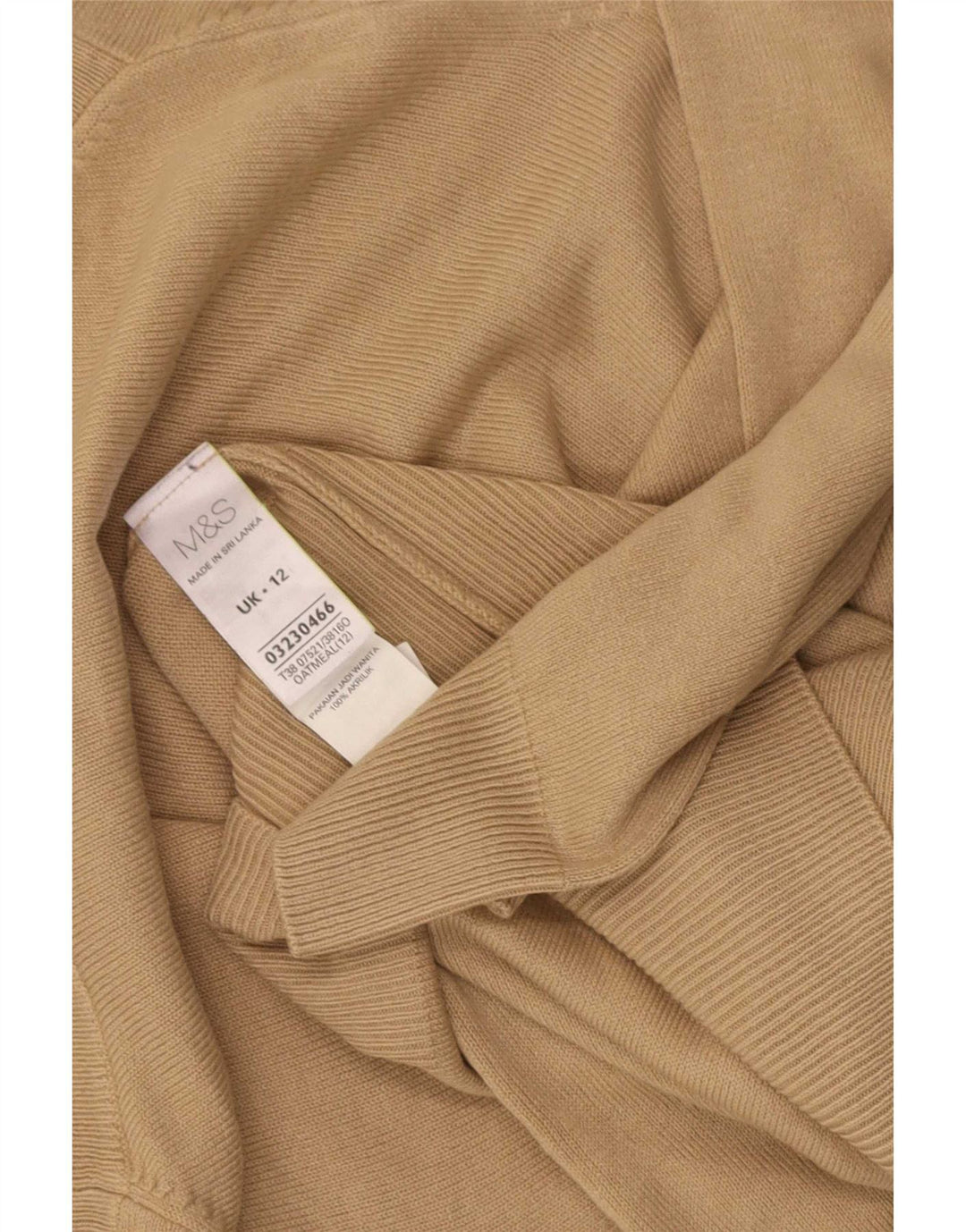 Marks & Spencer Γυναικείο πουλόβερ με ρολό λαιμόκοψη UK 12 μεσαίου καφέ ακρυλικό