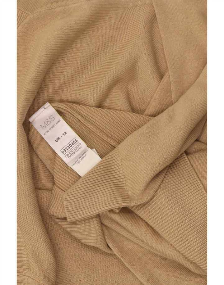 Marks & Spencer Γυναικείο πουλόβερ με ρολό λαιμόκοψη UK 12 μεσαίου καφέ ακρυλικό