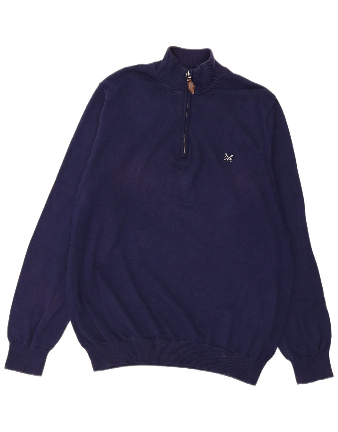 CREW CLOTHING Ανδρικό πουλόβερ με φερμουάρ 3XL μπλε βαμβακερό