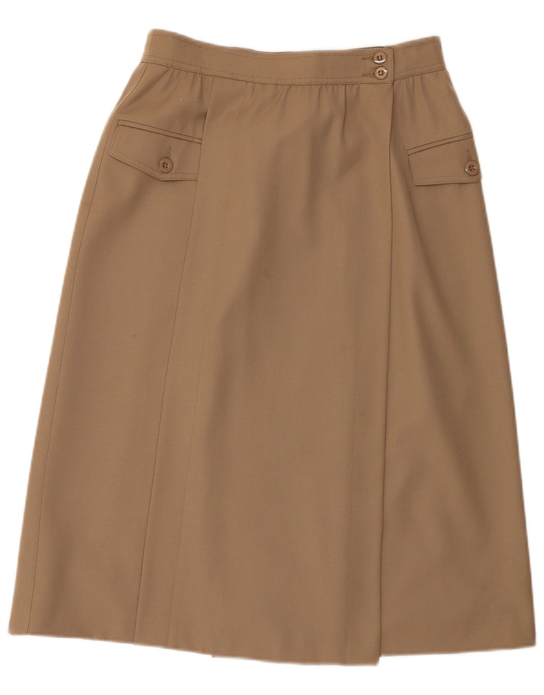 Escada Γυναικεία Midi Wrap Φούστα EU 38 Medium W28 Καφέ Νέο μαλλί