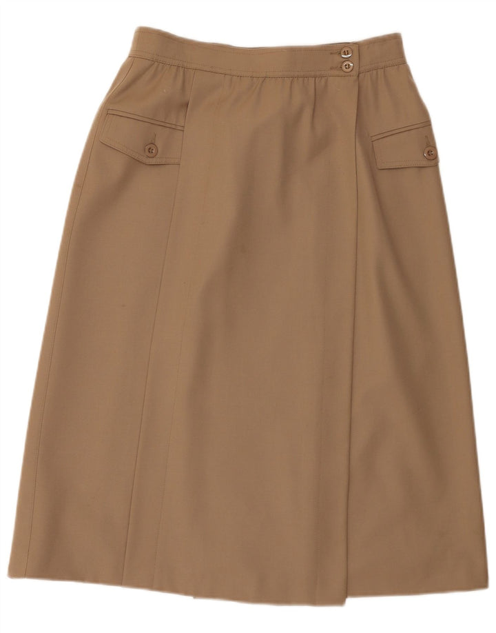 Escada Γυναικεία Midi Wrap Φούστα EU 38 Medium W28 Καφέ Νέο μαλλί
