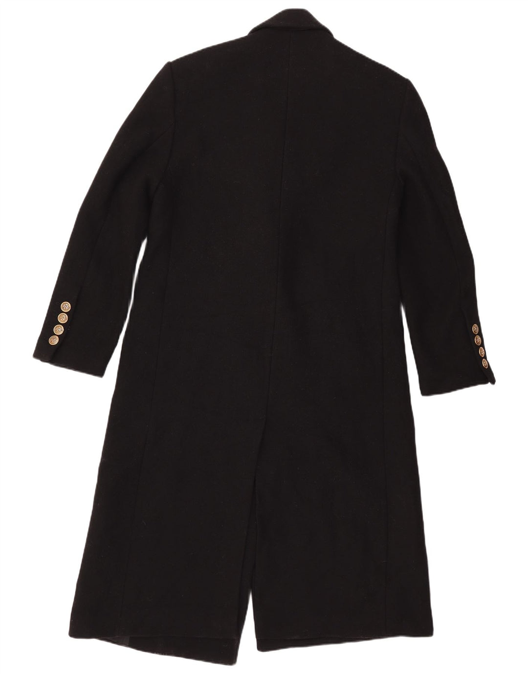 ZARA Γυναικείο παλτό Manteco με διπλό στήθος UK 14 μεσαίο μαύρο μαλλί