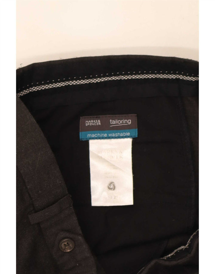 Ανδρικό ίσιο παντελόνι Marks & Spencer W34 L31 Μαύρο μάλλινο