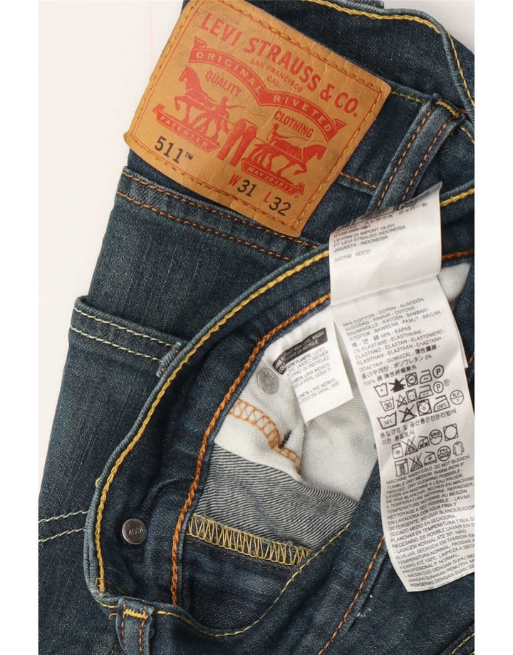 Levi's Mens 511 Slim Jeans W31 L32 Blue Cotton