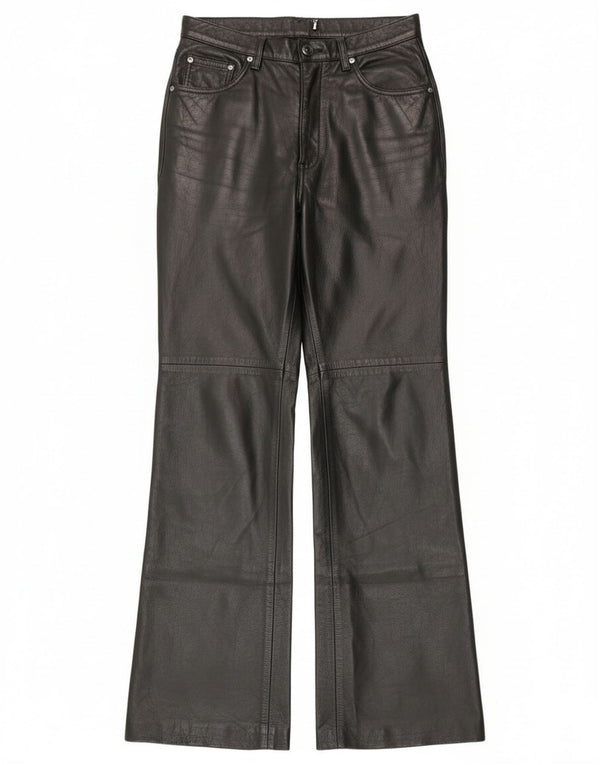 Vintage γυναικείο δερμάτινο παντελόνι IT 44 Medium W28 L30 μαύρο δέρμα