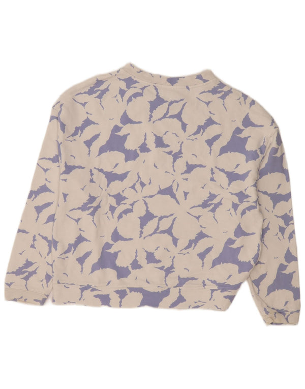 Γυναικεία μπλούζα υπερμεγέθη Benetton Jumper UK 10 Small White Floral Cotton
