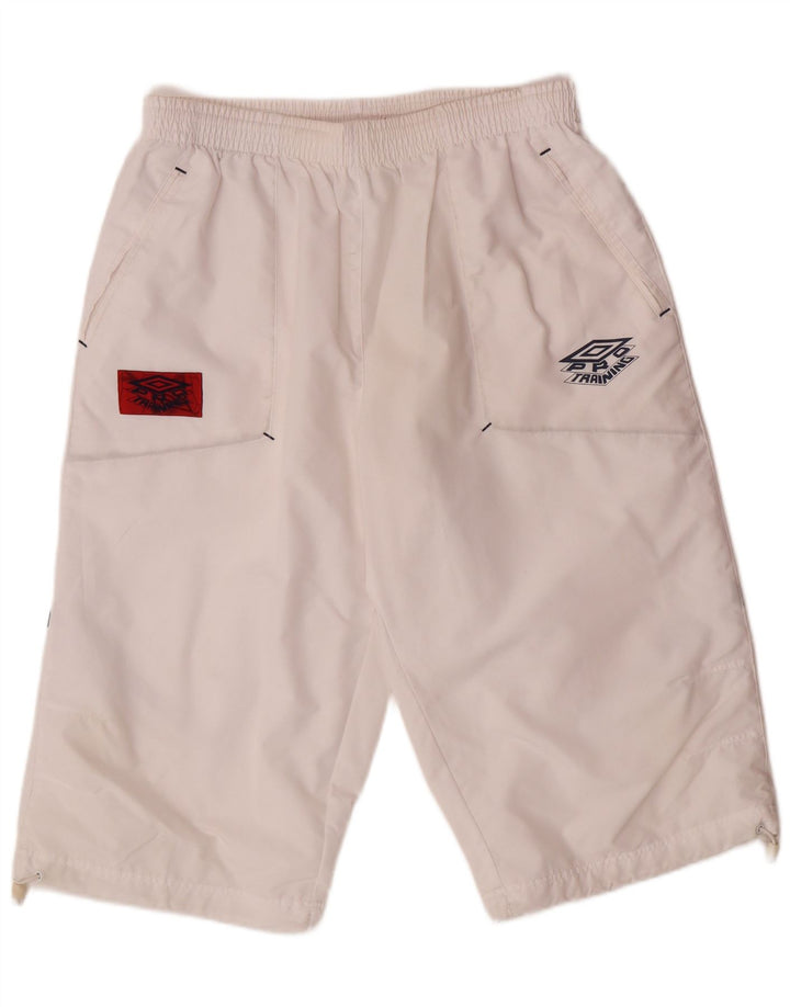 Ανδρικό αθλητικό σορτς βερμούδα UMBRO UK 38/40 μεσαίο λευκό πολυεστέρας