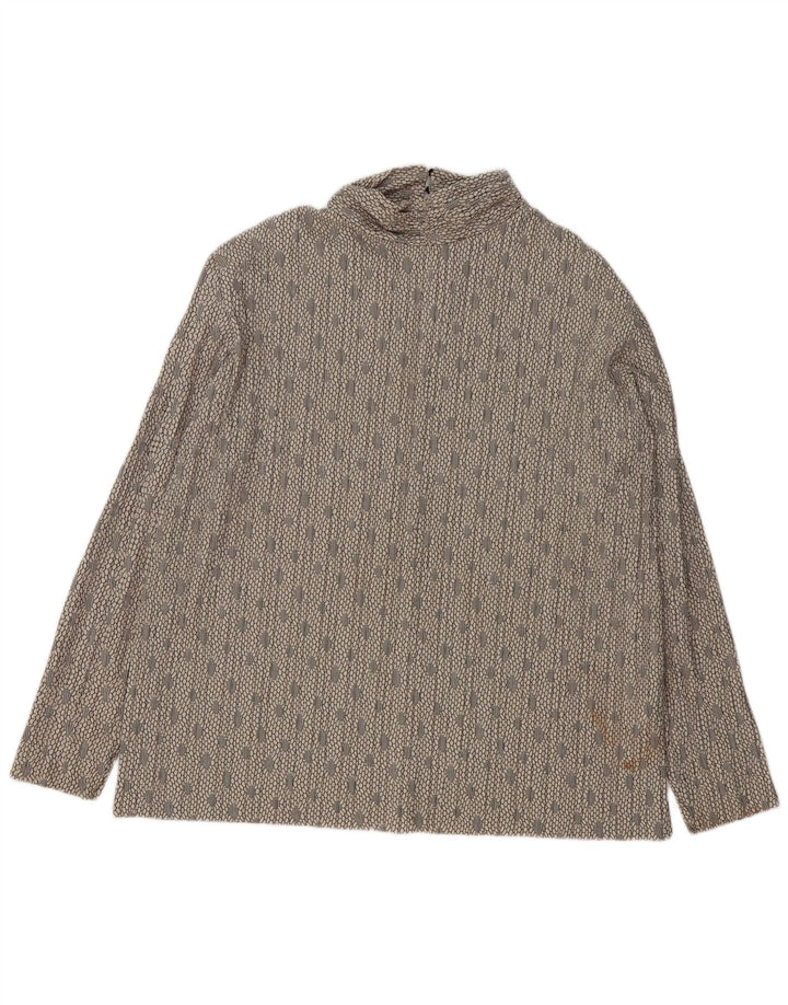 Γυναικεία Zara Oversized Μακρυμάνικη Μπλούζα Τοπ UK 14 Medium Grey Geometric