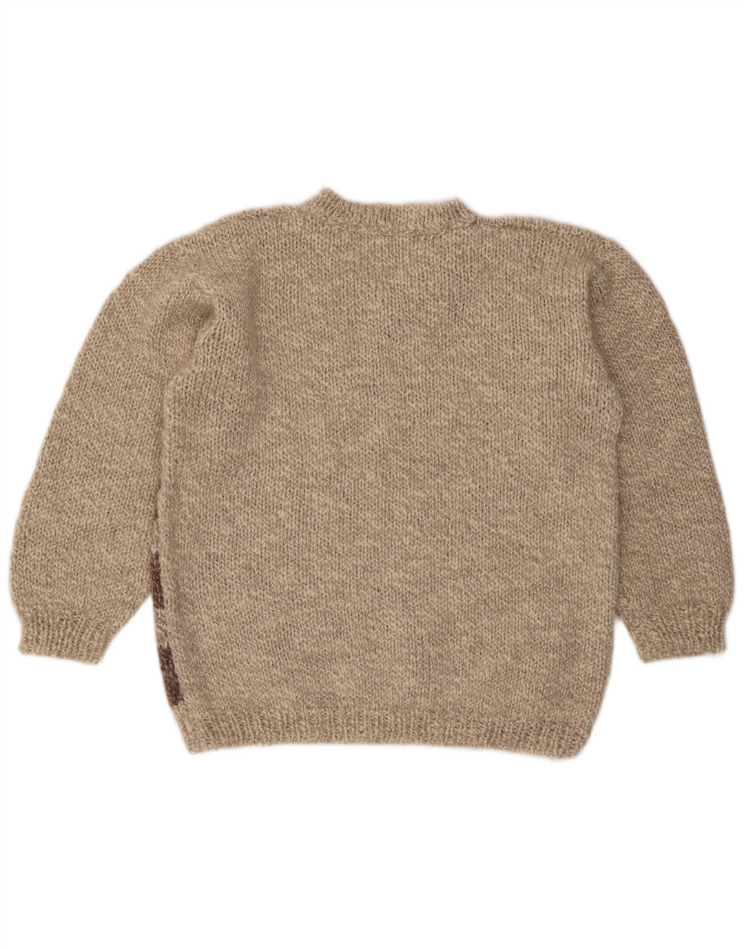 VINTAGE Γυναικείο πουλόβερ με λαιμόκοψη UK 16 Μεγάλο μπεζ χρώμα