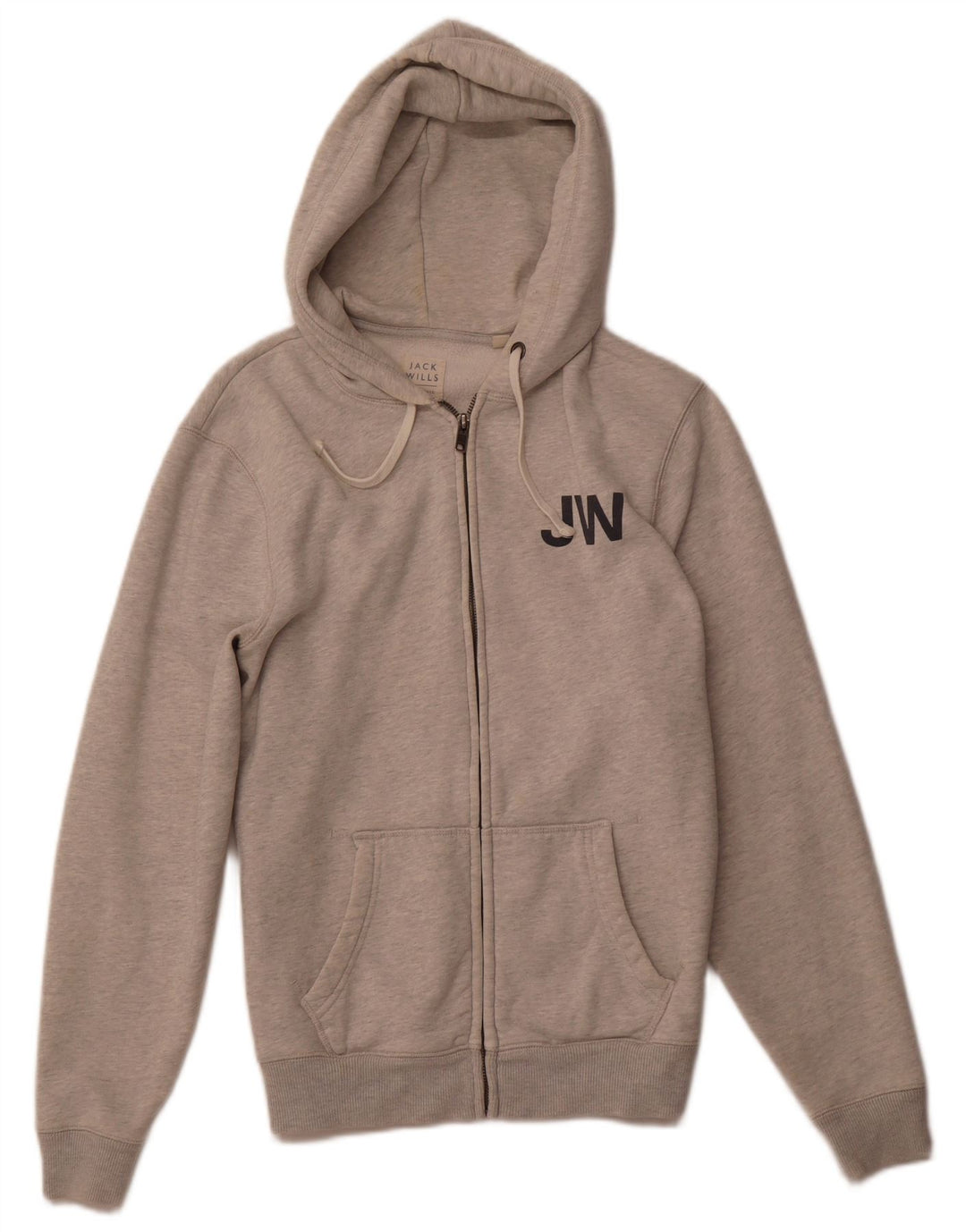 Ανδρικό πουλόβερ με κουκούλα με φερμουάρ JACK WILLS Μικρό βαμβακερό γκρι