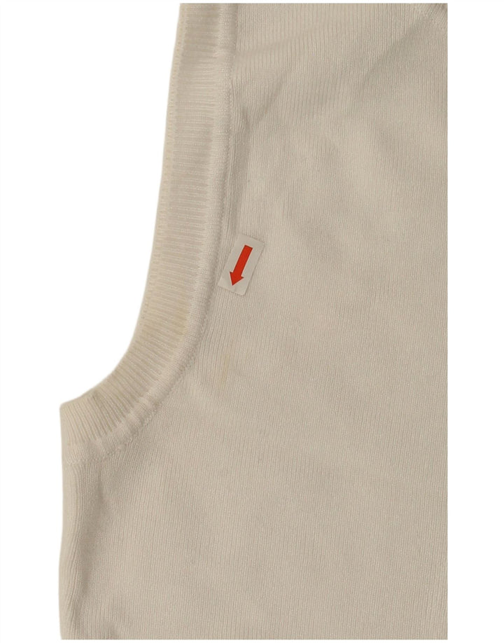 Zara Γυναικείο Crop Vest Top UK 12 Medium White Viscose
