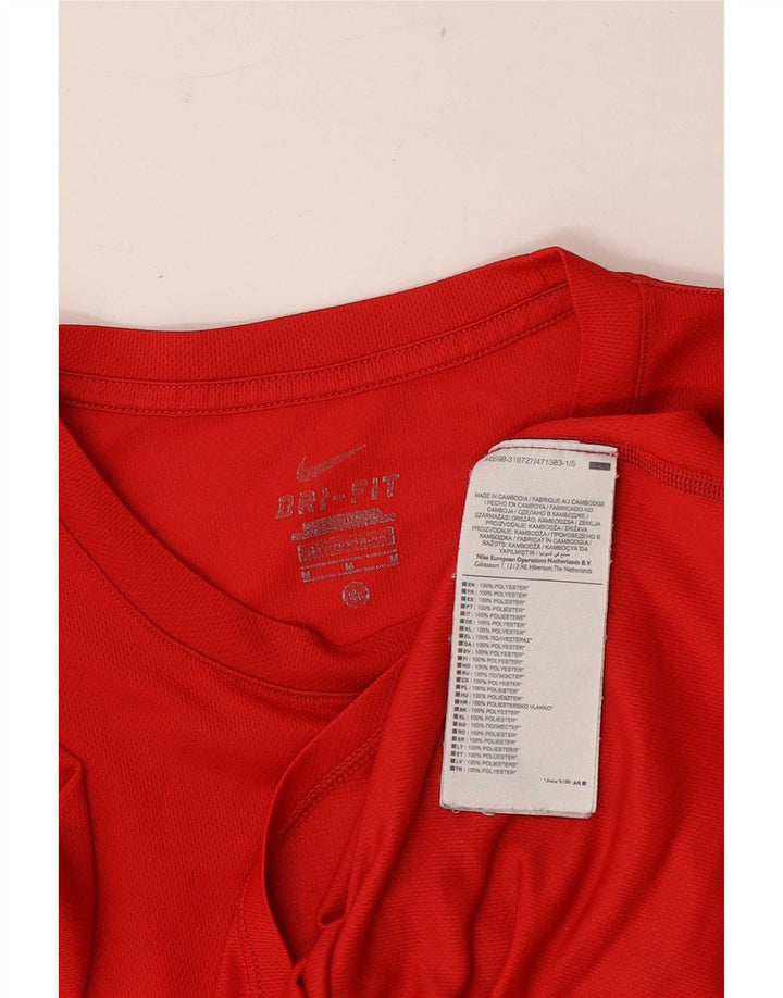 Ανδρικό γραφικό μπλουζάκι Nike με μεσαίο κόκκινο πολυεστέρα