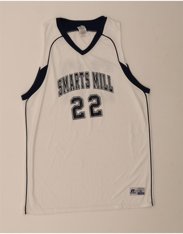 Russell Αθλητικό Ανδρικό Γραφικό Γιλέκο Τοπ Μεγάλο Λευκό Πολυεστέρας