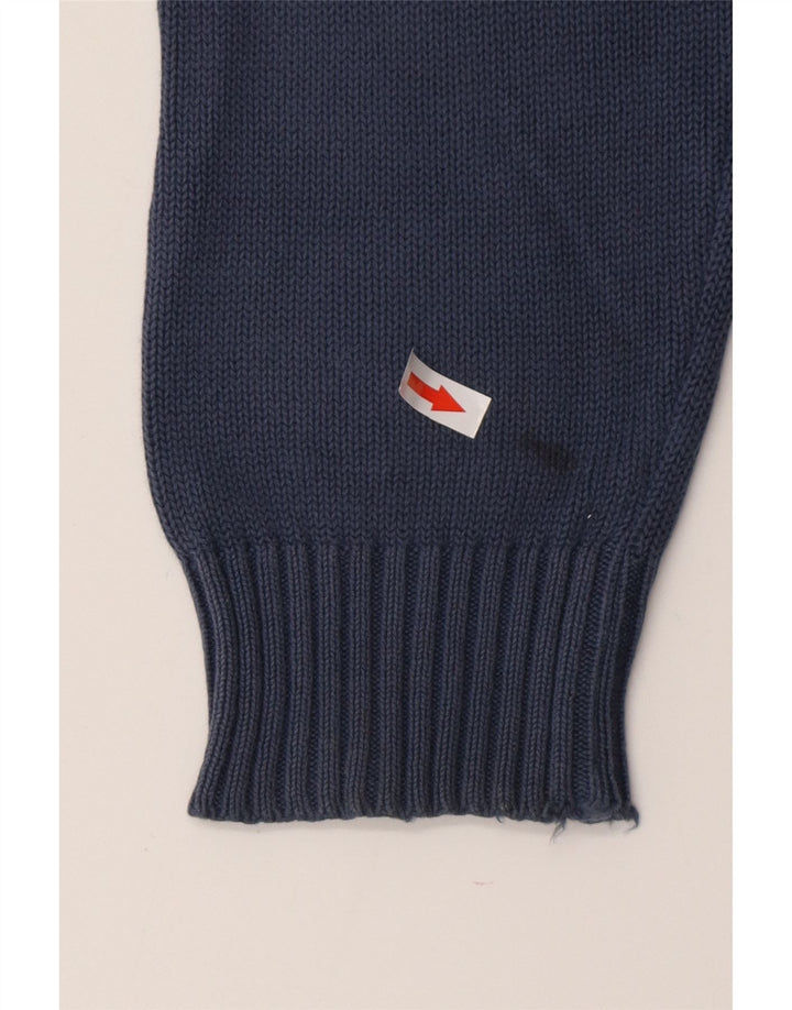 HACKETT Ανδρικό πουλόβερ με λαιμόκοψη μεσαίου μπλε βαμβακερό