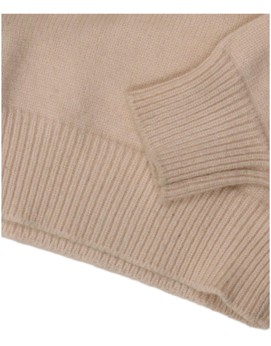 Zara γυναικείο πουλόβερ με λαιμόκοψη Crop Crop UK 12 Medium Off White Viscose