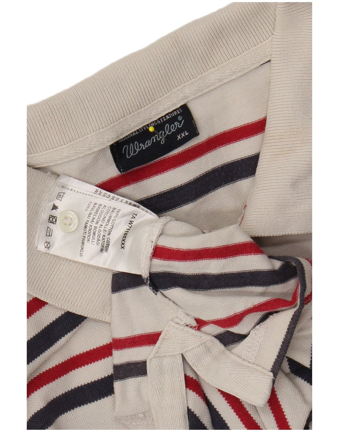 WRANGLER Μπλουζάκι πόλο για αγόρια 15-16 ετών 2XL Λευκό ριγέ βαμβακερό