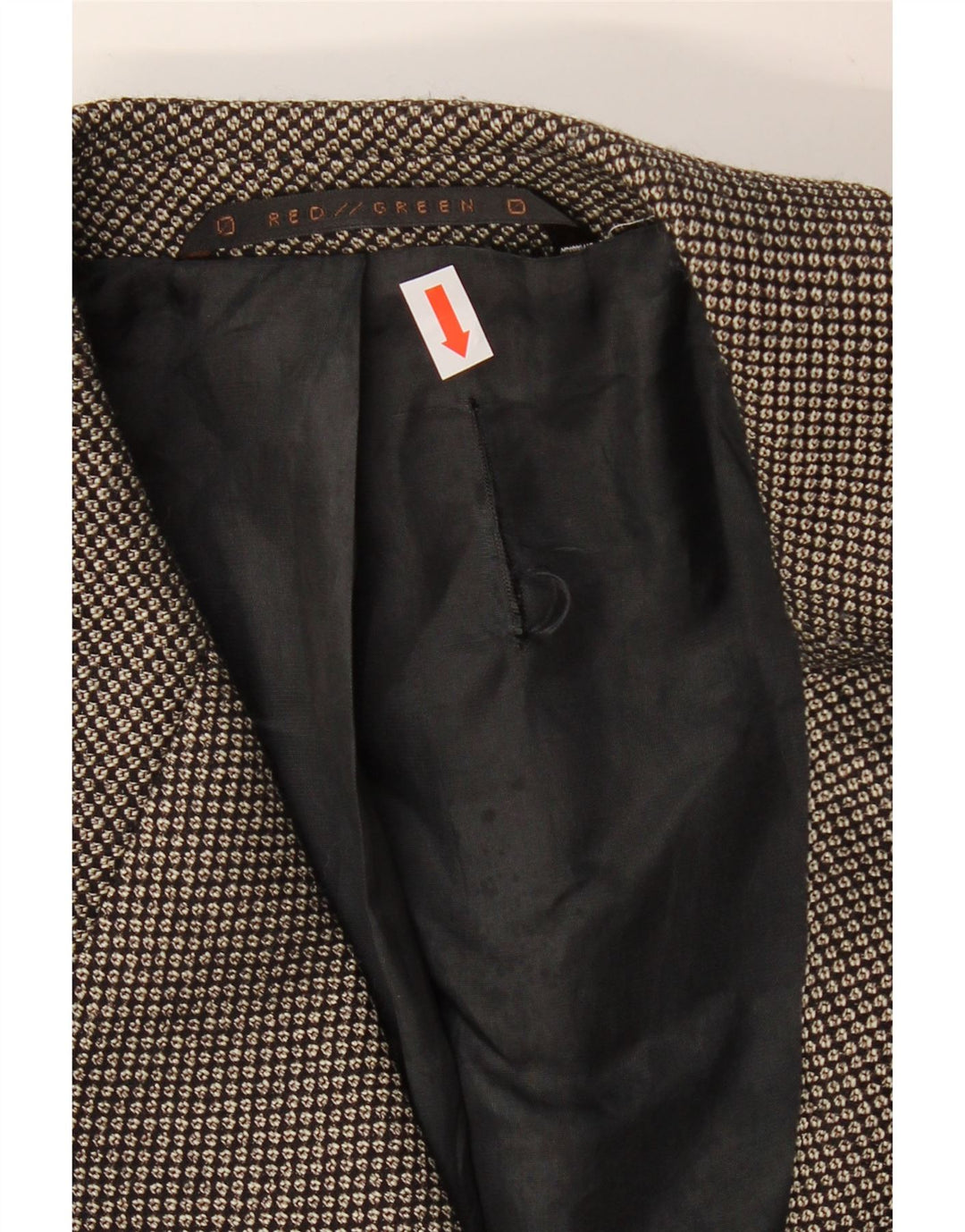 REDGREEN Ανδρικό σακάκι μπλέιζερ με 3 κουμπιά EU 50 Μεγάλο μαλλί με γκρι στίγματα