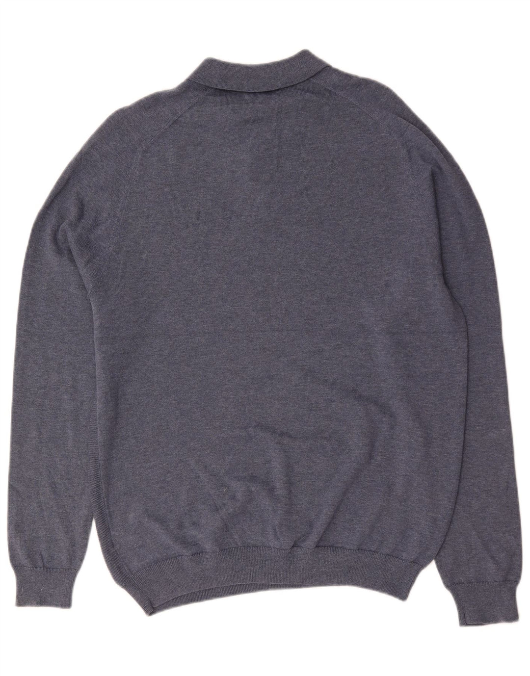Marks & Spencer Ανδρικό πουλόβερ με κανονική εφαρμογή Polo Neck Jumper μεγάλο μπλε βαμβακερό
