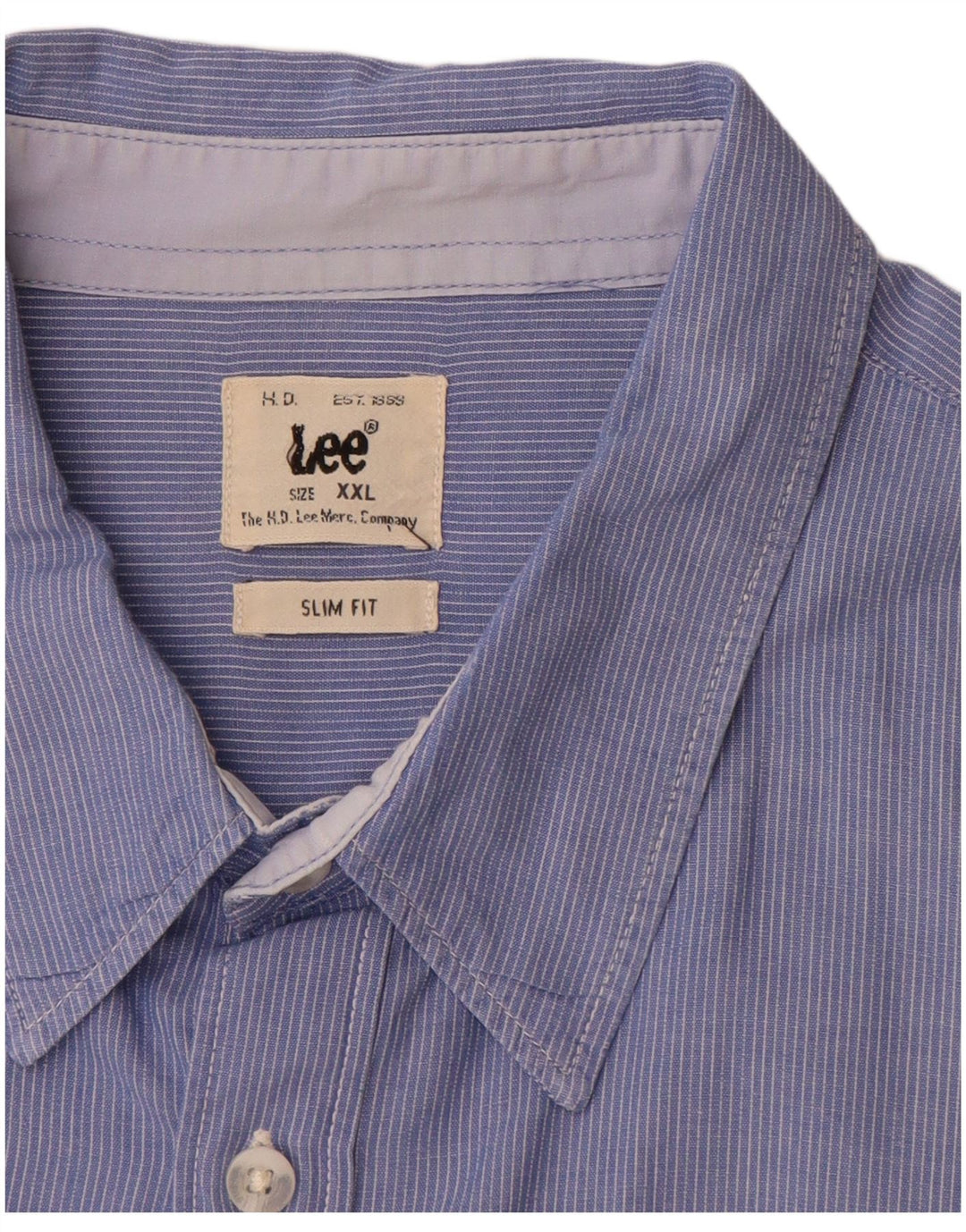 Ανδρικό πουκάμισο LEE Slim Fit 2XL Μπλε βαμβακερό ρίγες
