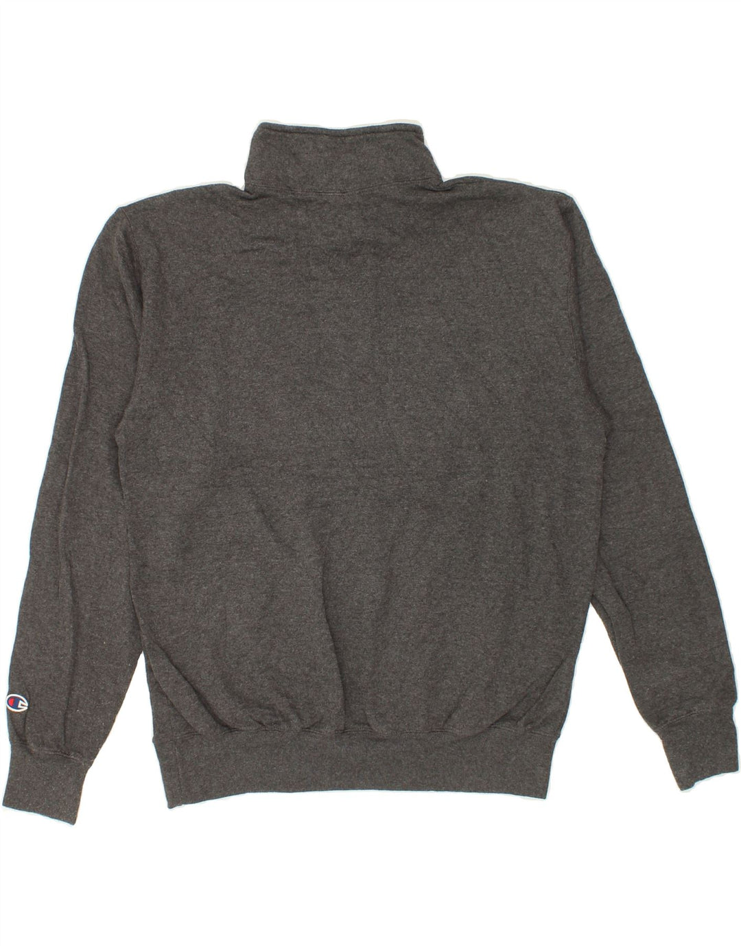 CHAMPION Mens Graphic Zip Neck Sweatshirt Jumper Medium Grey Cotton Vintage Champion and Second-Hand Champion from Messina Hembry 
