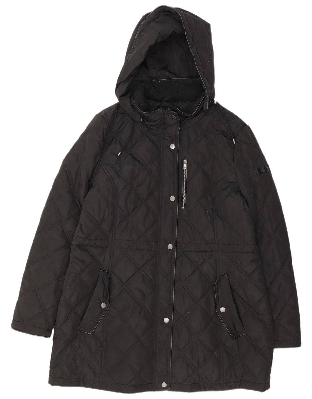 DKNY Γυναικείο Καπιτονέ παλτό UK 18 XL Μαύρο Πολυεστέρας