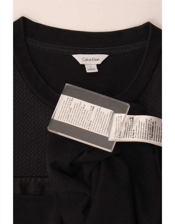 Ανδρικό φούτερ Calvin Klein Jumper μεγάλο μαύρο βαμβακερό