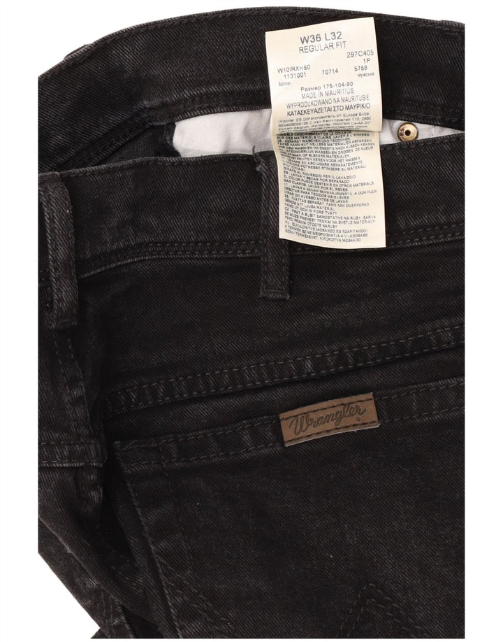 Ανδρικό τζιν ίσιο Wrangler Regular Fit W36 L32 Μαύρο βαμβακερό