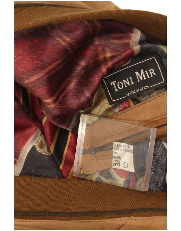 Toni Mir Ανδρικό Suede Bomber Jacket UK 42 XL Καφέ Δερμάτινο