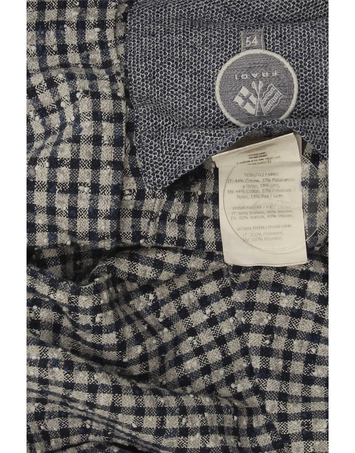 Fradi Ανδρικό μπουφάν σακάκι 2 κουμπιών IT 54 2XL Navy Blue Gingham Cotton