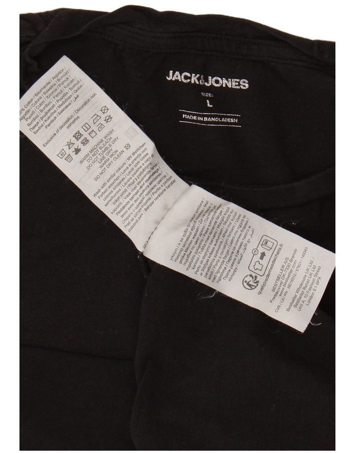 JACK & JONES Ανδρικό T-Shirt Top μεγάλο μαύρο βαμβακερό